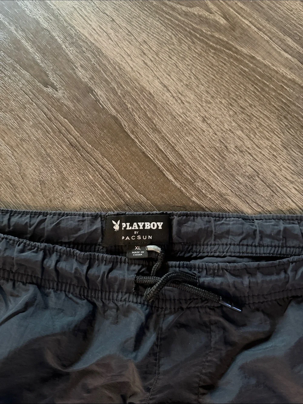 PLAYBOY Black Men’s Swim Trunks with Bunny Logo